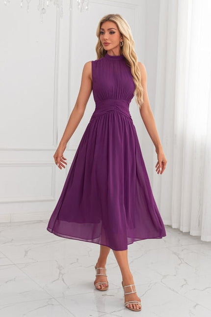 Robe de Soirée Violette Fluide - gallery 3