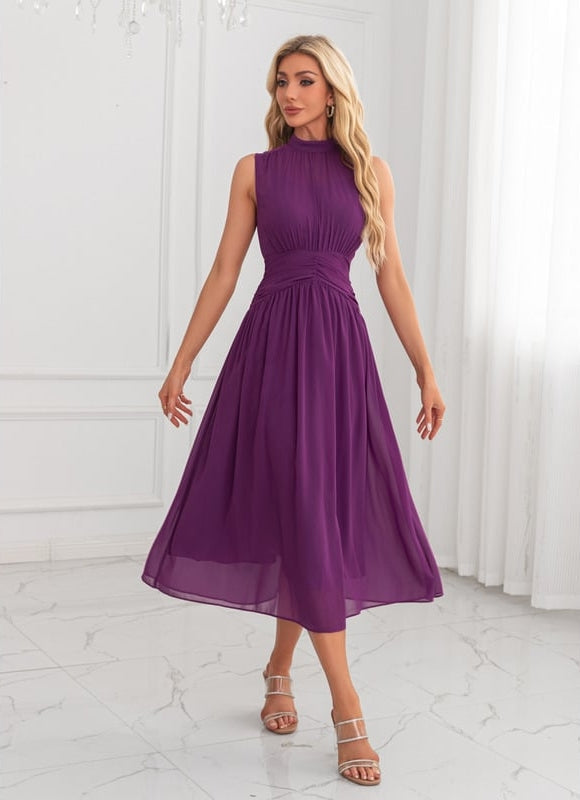 Robe de Soirée Violette Fluide - gallery 3