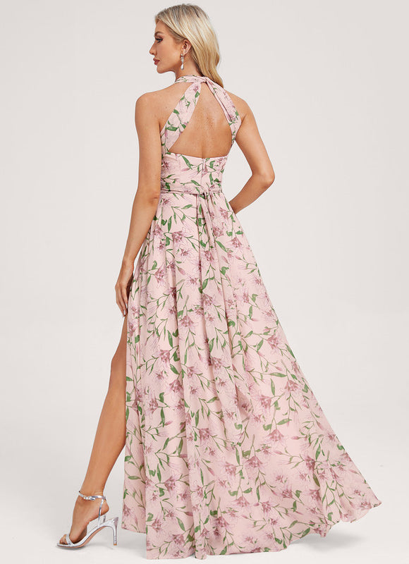 Robe de Soirée Bordeaux Fluide - gallery 4