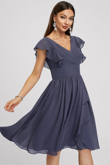 Robe De Soirée Mousseline Rouge - gallery 3