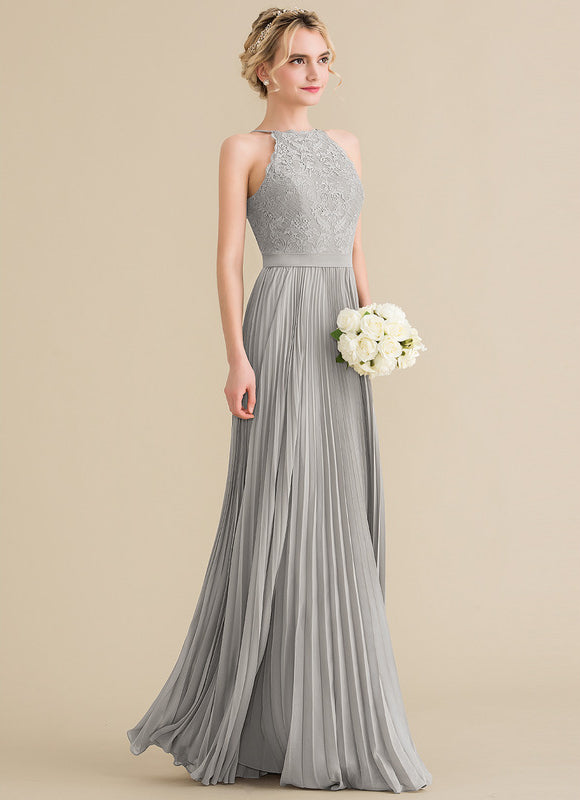 Robe de Soirée Gris Éthéré Plissé - gallery 2