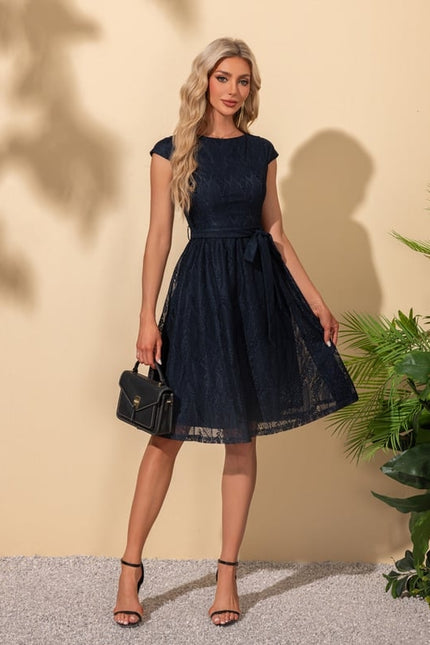 Robe De Soirée Dentelle Bleu - gallery 4