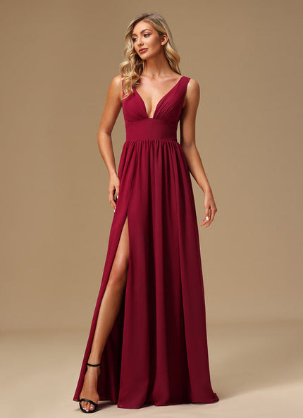 Robe de Soirée Mousseline Beige