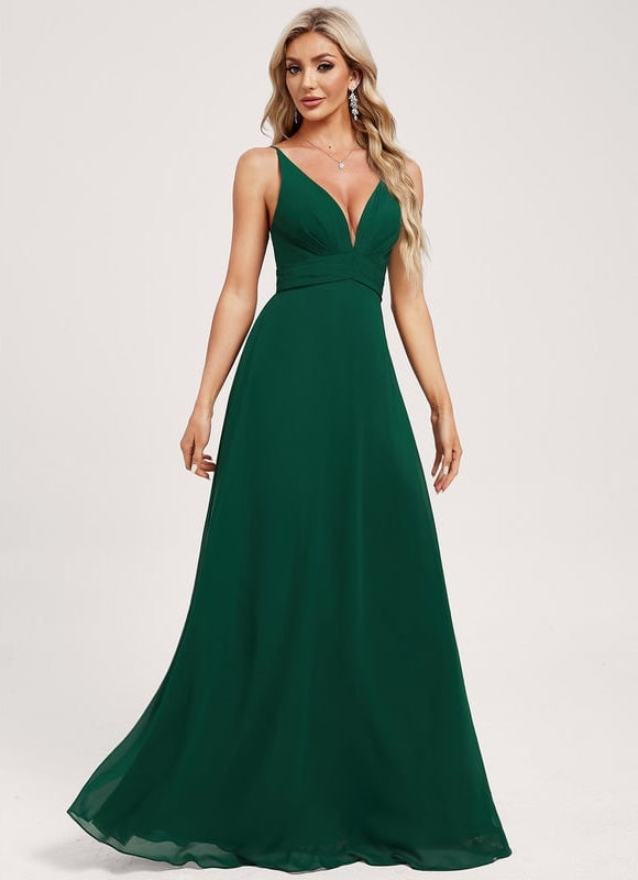 Robe de Soirée Mousseline Beige