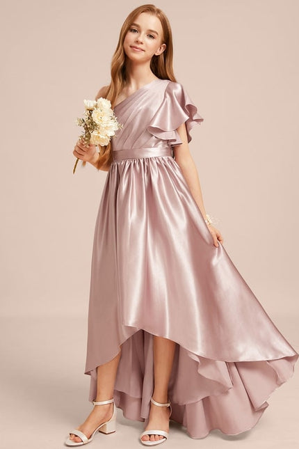Robe De Soirée Asymétrique Rose