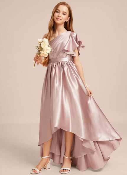 Robe De Soirée Asymétrique Rose