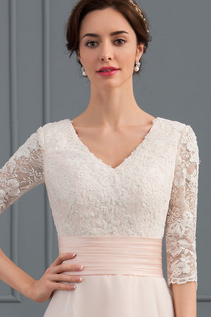 Robe de Soirée Longue Blanche Princesse Dentelle Voile - gallery 4