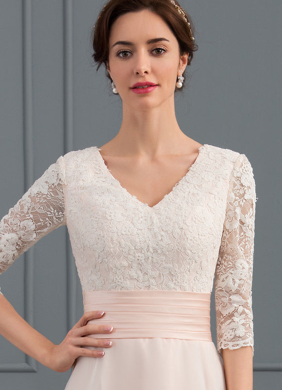 Robe de Soirée Longue Blanche Princesse Dentelle Voile - gallery 4