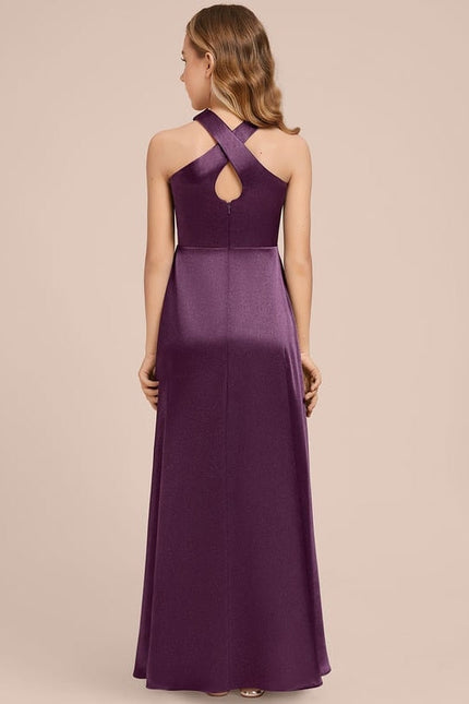 Robe de Soirée Violet Satiné Chic - gallery 4