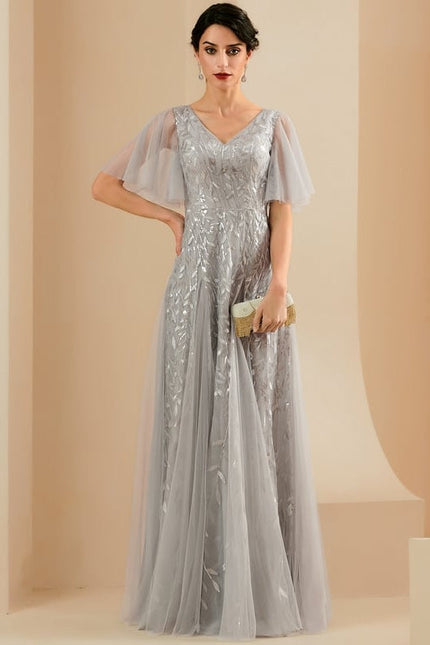 Robe de Soirée Grise Éthérée - gallery 1