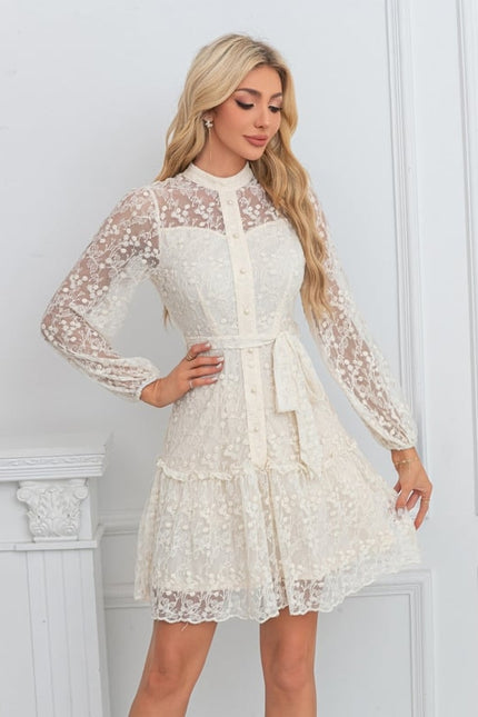 Robe de Soirée Dentelle Écrue
