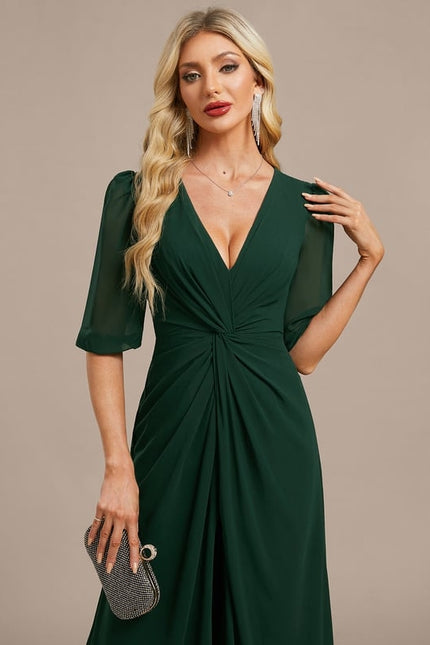 Robe de Soirée Fluide Émeraude - gallery 1