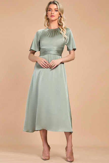 Robe de Soirée Satinée Sage - gallery 5
