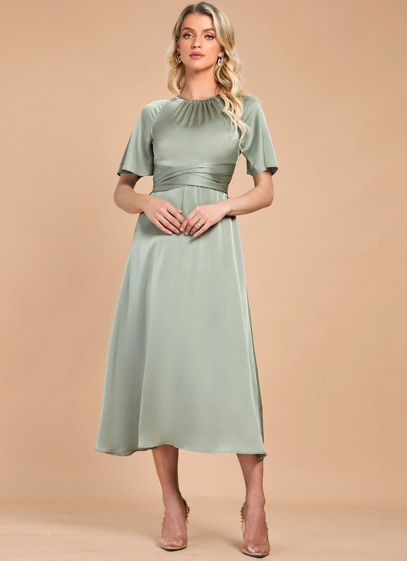 Robe de Soirée Satinée Sage - gallery 5