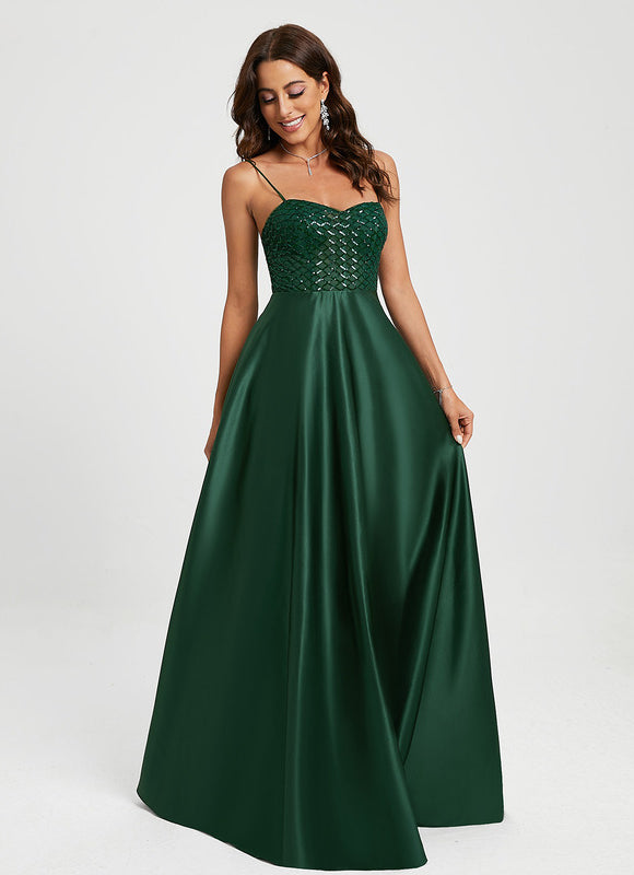 Robe de Soirée Élégance Émeraude Satinée - gallery 1