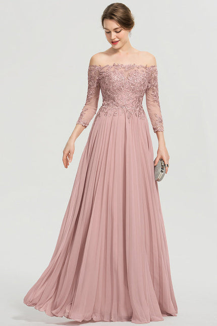 Robe de Soirée Satinée Rosée - gallery 5