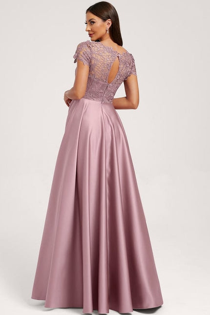 Robe de Soirée Satin Lilas Élégante - gallery 2