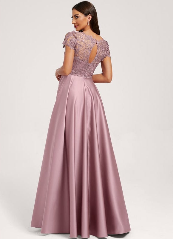 Robe de Soirée Satin Lilas Élégante - gallery 2