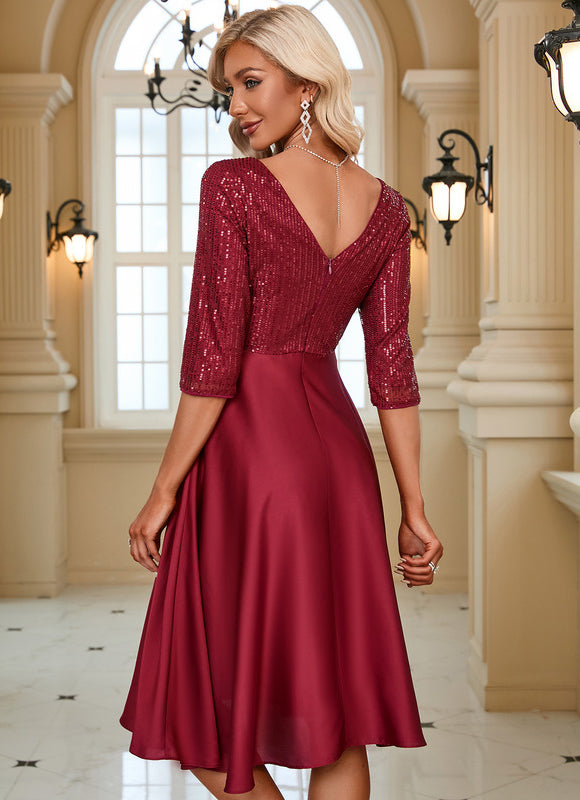 Robe de Soirée Bordeaux Éclatante - gallery 6