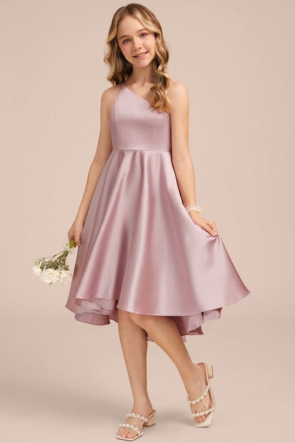 Robe de Soirée Satin Lilas Chic - gallery 1
