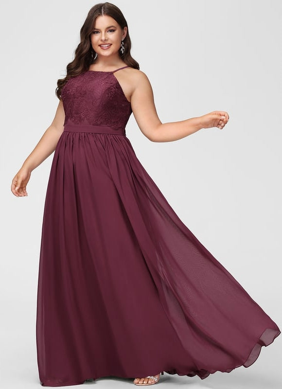 Robe de Soirée Bordeaux Dentelle Élégante - gallery 7