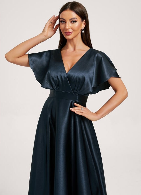 Robe de Soirée Dorée Fluide - gallery 2