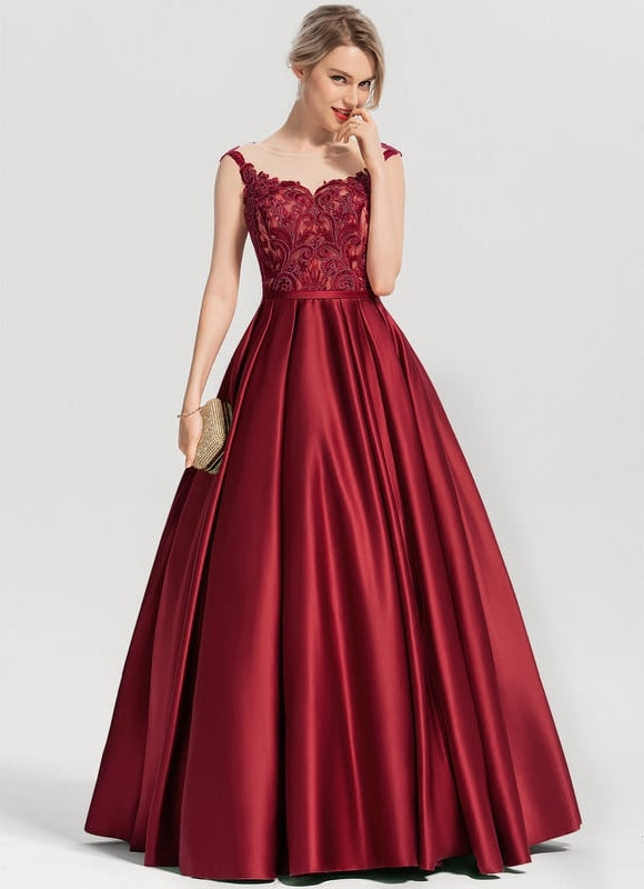 Robe de Soirée Éblouissante Cerise