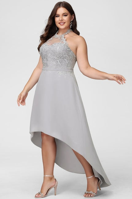 Robe de Soirée Élégance Grise Aérienne - gallery 6