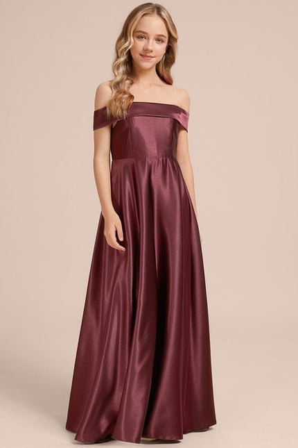 Robe de Soirée Bordeaux Satinée - gallery 3