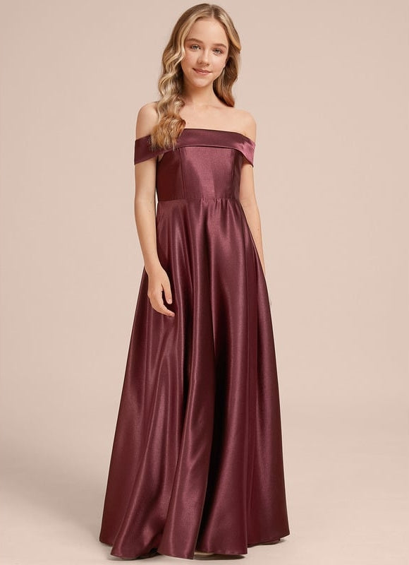 Robe de Soirée Bordeaux Satinée - gallery 3