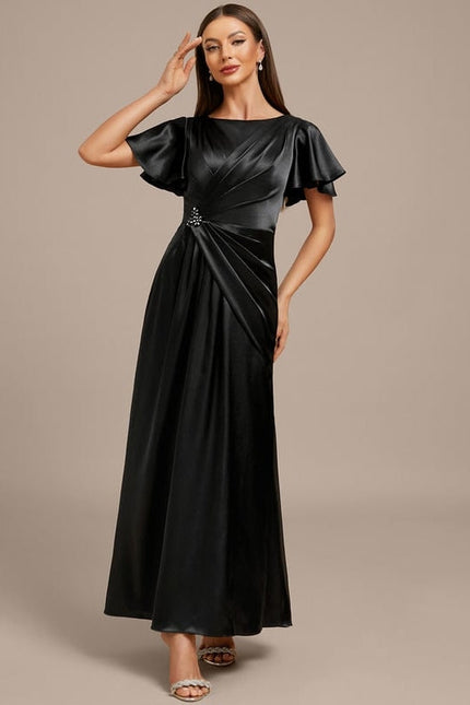 Robe de Soirée Satin Noir Chic - gallery 2