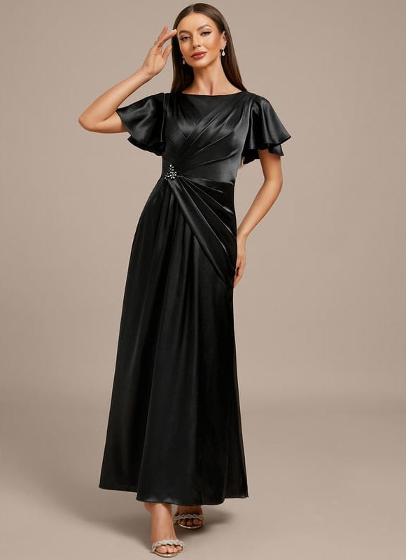 Robe de Soirée Satin Noir Chic - gallery 2