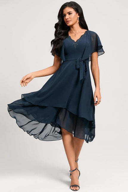 Robe de Soirée Flottante Marine - gallery 5