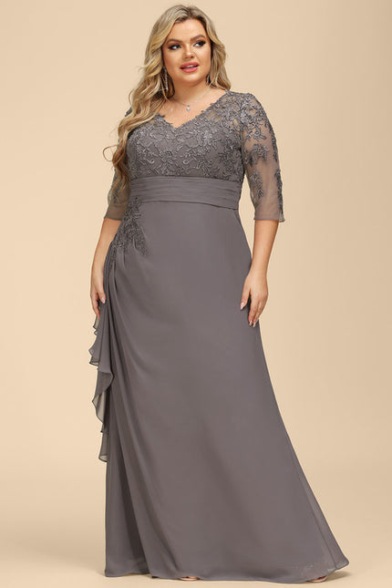 Robe de Soirée Élégance Grise Flottante - gallery 5