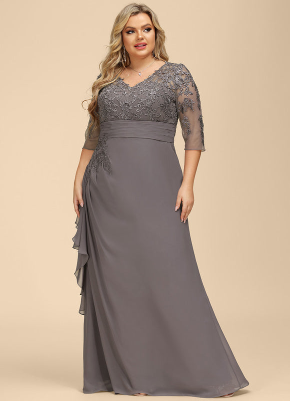 Robe de Soirée Élégance Grise Flottante - gallery 5