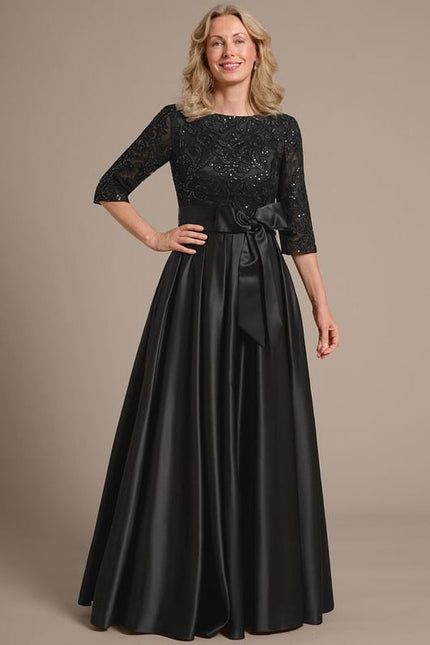 Robe De Soirée Soie Et Dentelle - gallery 1