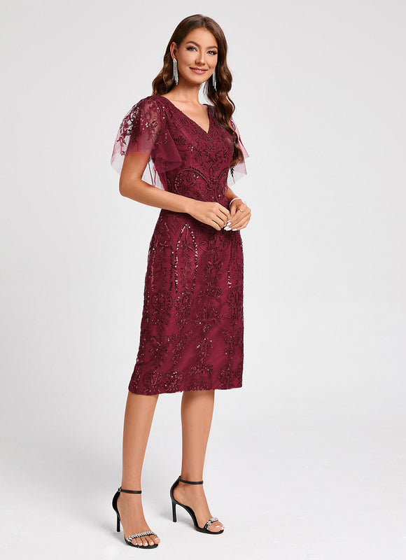 Robe de Soirée Étoilée Bordeaux - gallery 2