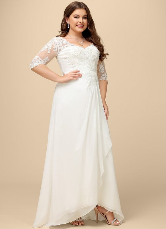 Robe De Soirée En Soie Blanche - gallery 8