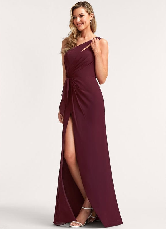 Robe de Soirée Asymétrique Bordeaux - gallery 5