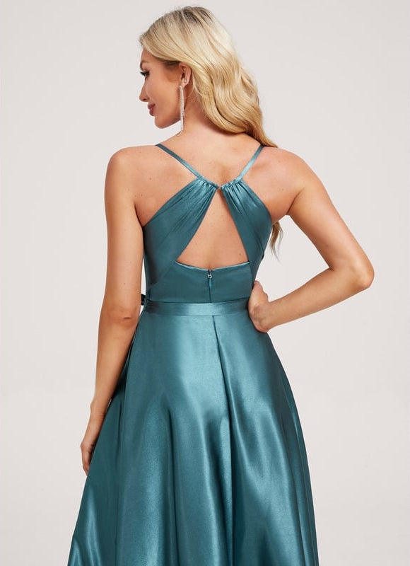 Robe de Soirée Satin Ras Du Sol - gallery 4
