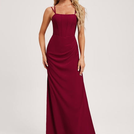 Robe de Soirée Mousseline Rubis