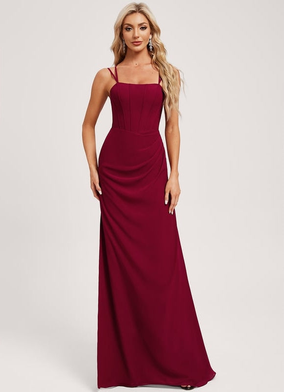 Robe de Soirée Mousseline Rubis