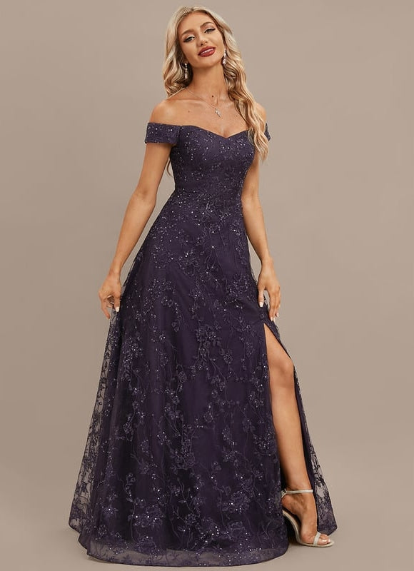 Robe de Soirée Satin Nuit Mystique - gallery 5