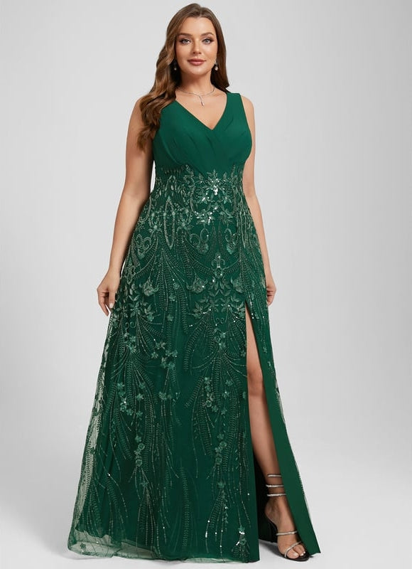 Robe de Soirée Vaporeuse Marine - gallery 9