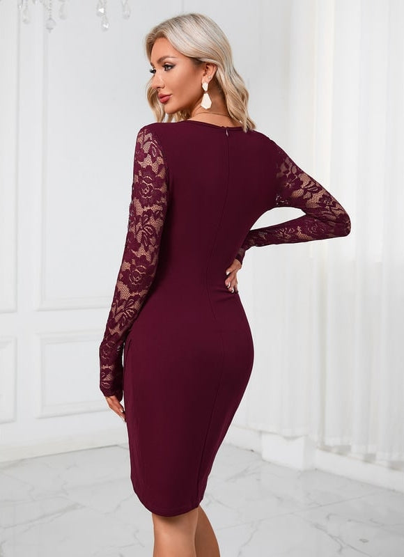 Robe De Soirée Moulante Manche Longue - gallery 1