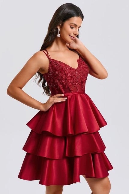 Robe de Soirée Volants Satinée - gallery 5