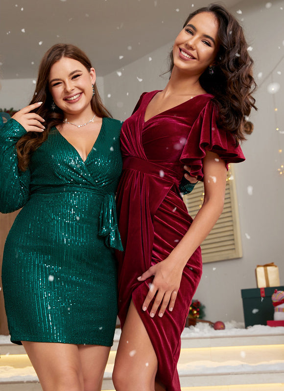 Robe de Soirée Velours Rubis - gallery 5