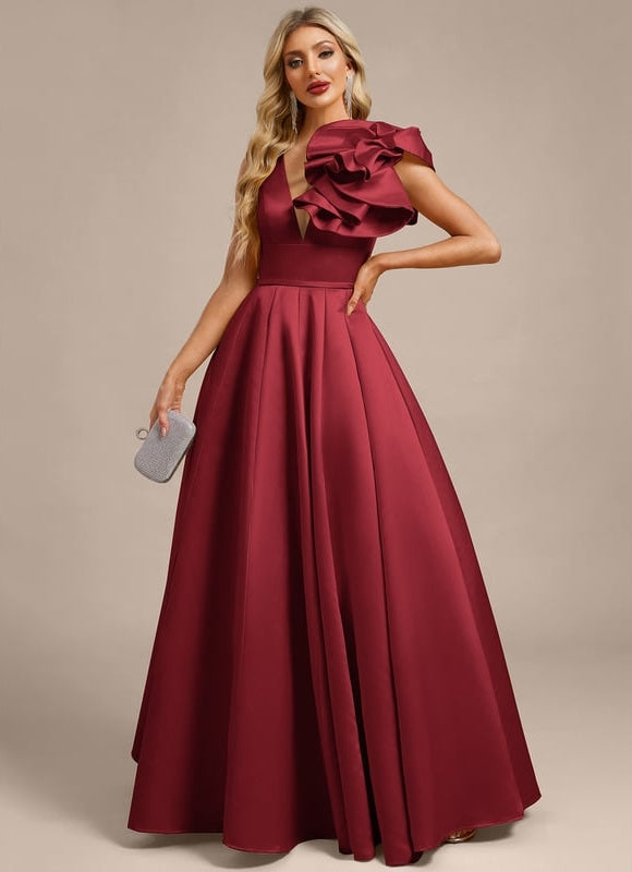 Robe de Soirée Bordeaux Volumineuse - gallery 2