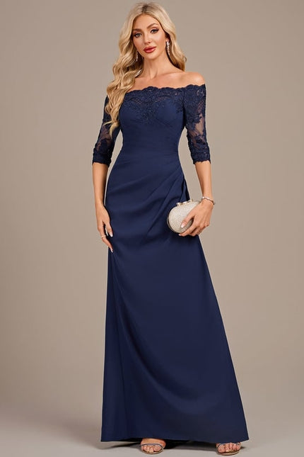 Robe De Soirée Dentelle Et Satin - gallery 2