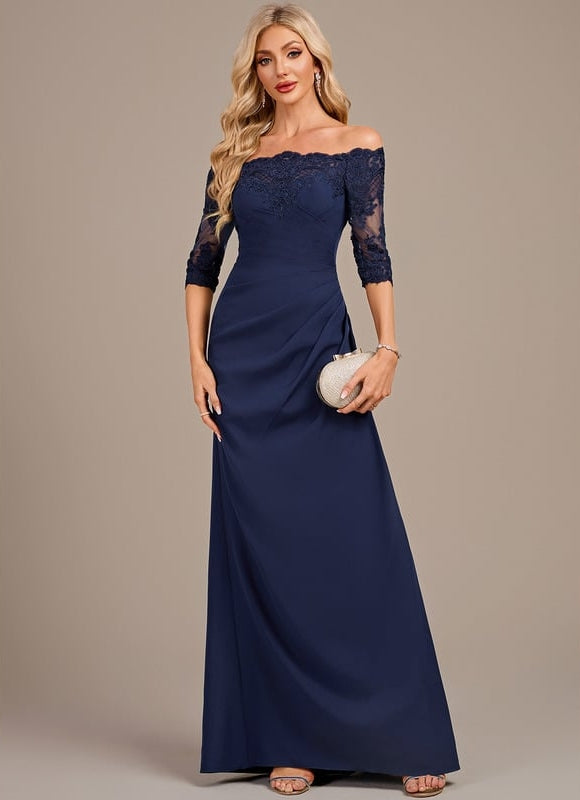 Robe De Soirée Dentelle Et Satin - gallery 2